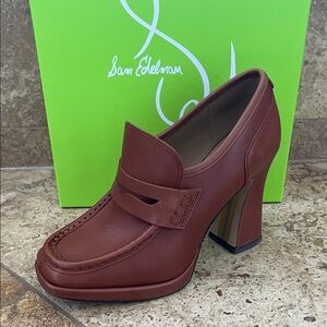 Sam Edelman Women's Tan Block Heel Loafers